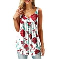 thumbnail image 1 of DYMADE Women's Fashion Floral Printed Sleeveless Button Summer Casual Top, 1 of 4