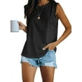 thumbnail image 3 of Loose Fit Casual Crew Neck T Shirts Basic Tee Tops Summer Sleeveless Women's Tank Top, 3 of 6