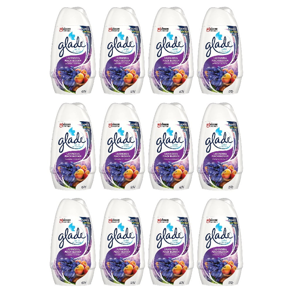 Glade Solid Air Freshener Lavender and Peach Blossom 6 oz, 12 Pack