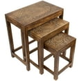 thumbnail image 3 of Northlight Set of 3 Walnut Brown Stackable Mandala Nesting Tables  24", 3 of 5