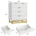 thumbnail image 4 of Modern 5-Drawer Dresser with Gold Metal Legs, White Stylish Storage Chest for Bedroom, Closet or Living Room, 4 of 6