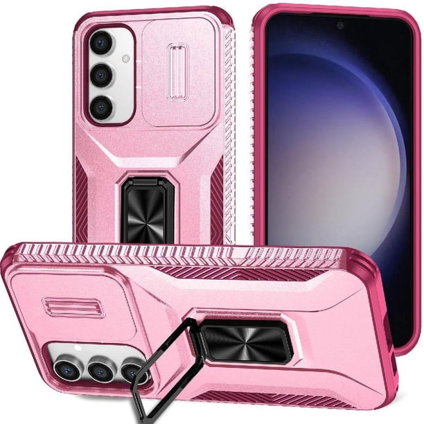 Funda para GANGXUN Samsung Galaxy S23 FE - Soporte metálico, Función magnética, Rosa