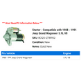 thumbnail image 2 of Starter - Compatible with 1988 - 1991 Jeep Grand Wagoneer 5.9L V8 1989 1990, 2 of 2