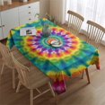 thumbnail image 2 of Rainbow Tie Dye Mandala Pattern Rectangle Tablecloth 60"x84",Waterproof Polyester Rectangle Table Cloth, Wipeable Spillproof Polyester Tablecloth for Dining, Camping, Indoor and Outdoor, 2 of 4