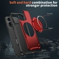 thumbnail image 3 of Designed for iPhone 16e Case with Kickstand [Military Grade Drop Protection][Magnetic Compatible with Mag-Safe] Shockproof Phone Case with Secure Ring Holder for iPhone 16e, Red, 3 of 6