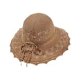 thumbnail image 4 of Sombrero para el sol, transpirable, tejido, protección solar, ligero, tejido a ganchillo, de moda, para playa. Caqui, 4 of 9