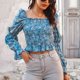 thumbnail image 3 of Top De Mujer, Blusa De Primavera De Fibra De Poliéster Con Estampado Floral, Manga Larga Para Oficina ANGGREK No, 3 of 7