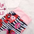 thumbnail image 6 of Douhoow 0-3M Newborn Girl Outfits Long Sleeve Letter Romper Jumpsuit Flower Striped Pants, 6 of 6