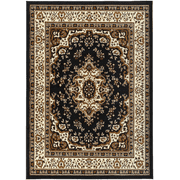 Kashan Rugs Antep Rugs Kashan King Collection Himalayas Oriental Polypropylene Indoor Area Rug Black And Beige 8