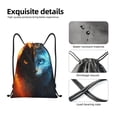 thumbnail image 4 of Xecao Red And Blue Fire Cat Pattern Sports Drawstring Backpack - String Swim Gym Bag with Wet Proof Pocket for Women&Men-Small, 4 of 6