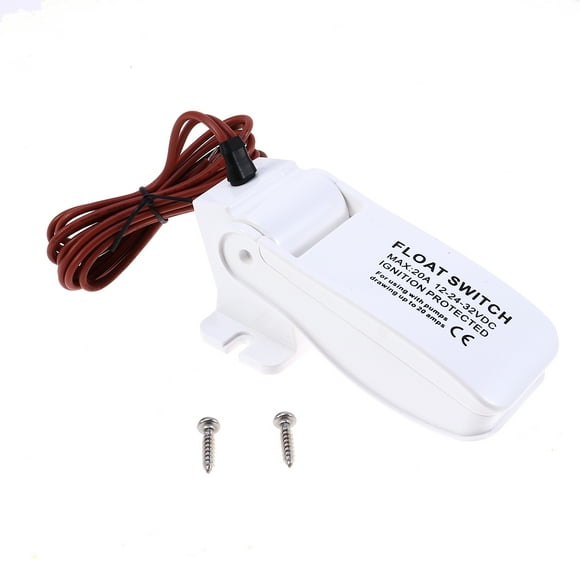 EeaseMX Bomba de achique eléctrica automática de 12 V para barco, controlador de nivel de agua, sensor de flujo, flotador A05-202001, color blanco