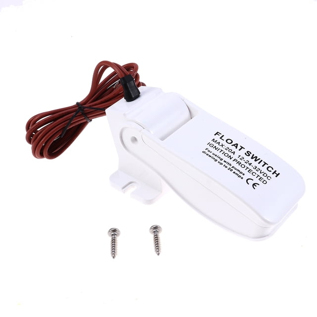 Miangastore 12V Automatic Electric Boat Machine Bilge Pump Float Water Level Controller Flow Sensor Float A05-202001 White