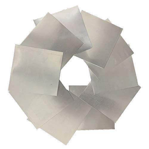 10pcs 100x100mm 0.2mm 99.9% Pure Zinc Zn Sheet Plate Metal Foil
