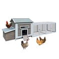 thumbnail image 6 of Chicken Run, Walk-in Large Wooden Chicken Coop, Large Chicken Coop with Free-range Doors, Nesting Box, Leakproof Pull-on Tray, Rabbits Duck Cages for Outside, 6 of 9