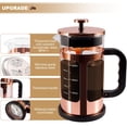 thumbnail image 2 of Press Coffee Tea Maker  Upgrade Heat Cold Resistant Thickened Glass With 4 Level Stainless Steel Filtration System Brew & Bpa Free Large 1000ml 34oz Rose, 2 of 6