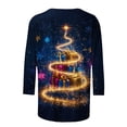 thumbnail image 5 of Oksale Womens Plus Size Christmas Tshirts Loose Comfy 3/4 Sleeve Cute Xmas Trees Print Pullovers Casual Crewneck Fall Shirts Fashion Tees Multicolor M, 5 of 5