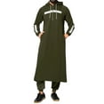 thumbnail image 2 of xiaxaixu Men Hooded Robe, Long Sleeve Zipper Closure Contrast Color Long Hoodie Fall Clothes, 2 of 5