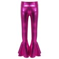 thumbnail image 5 of Linjinx Kids Girls Metallic Jazz Hip Hop Dance Outfits Tassel Long Sleeve Bomber Jacket Coat and Flared Pants Set Hot Pink 12, 5 of 6