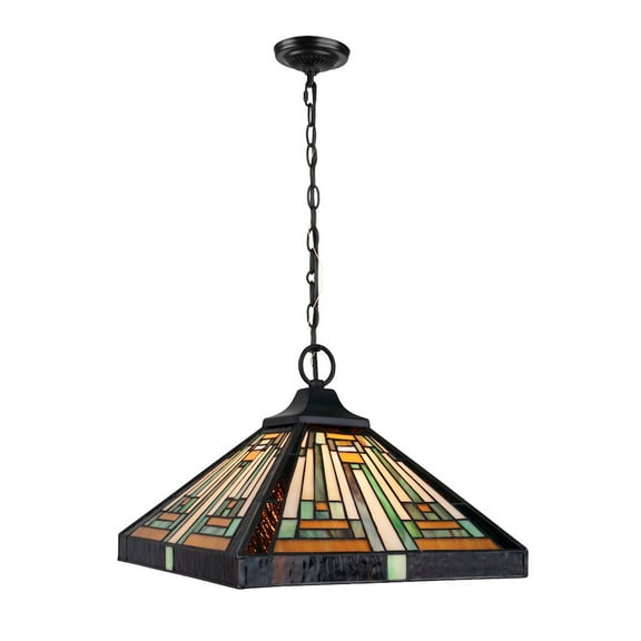 CHLOE Lighting Innes Tiffany-Style 1-Light Mission Ceiling Pendant 12" Shade