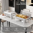 thumbnail image 6 of Ktaxon 2 Pack Chafing Dish for Buffet with Glass Lid, 8 Quart Stainless Steel Buffet Set, Rectangular Chafers and Warmers Sets for Party, Catering, Wedding, Banquet, Graduation, 6 of 8