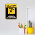 thumbnail image 2 of Portrait Round Plus Caution When the Brain's Weak, The Body Suffers Wall or Door Sign | Funny Workspace Office Decor - Large, 2 of 6