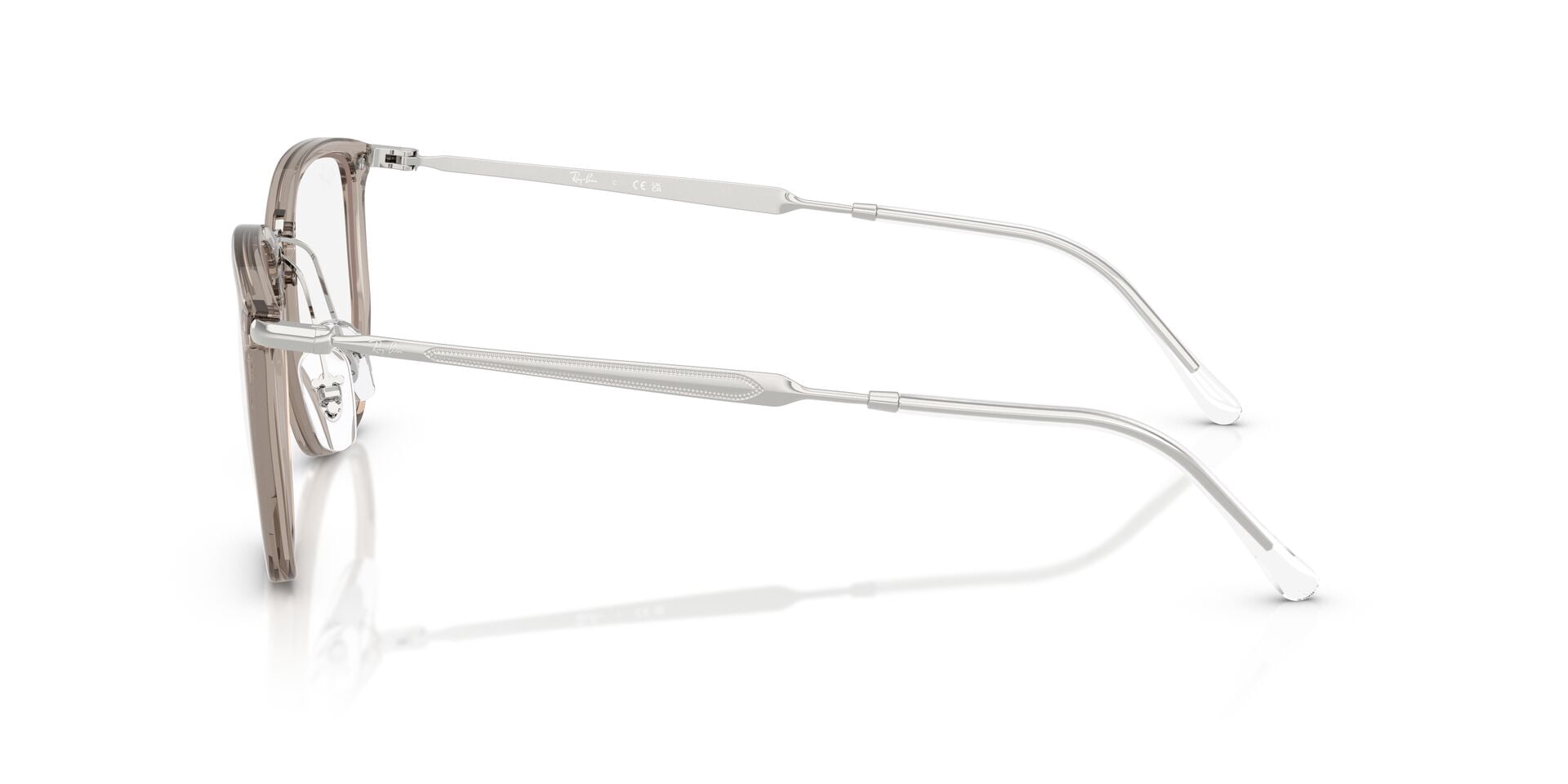 Ray-Ban Unisex Size 53 Irregular RB4451V Optics Eyeglasses, Transparent Grey/Demo Lens