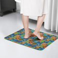 Monster Cartoon Truck Blue Pattern Flannel Non-Slip Floor Mat, Bedroom ...