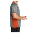 thumbnail image 3 of Yellow Rooster Men's Heather Colorblock Contender Polyester Tee Vintage Heather/ Deep Orange S, 3 of 8
