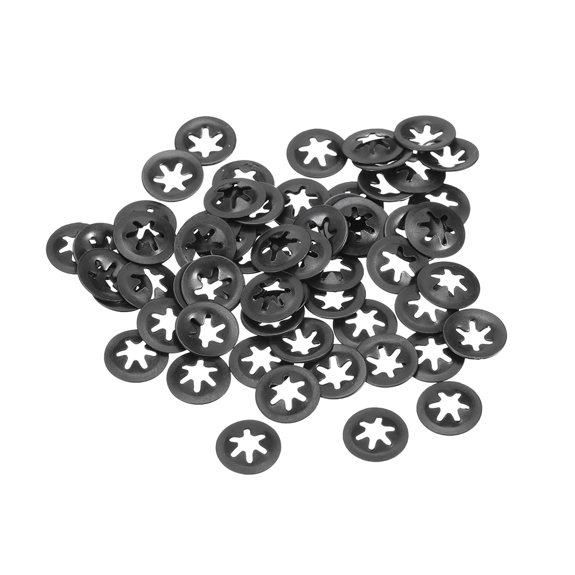 uxcell M5 Starlock Washer 4.3mm I.D Internal Tooth Lock Washers Push On Locking Speed Clip 65Mn Black Oxide Finish Pack of 40 12mm O.D 