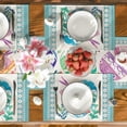 thumbnail image 4 of Happy Easter Table Runner and Placemats Set, Spring Bunny Table Runner and 4Pcs Plcemats, Seasonal Holiday Dining Table Decor for Kitchen Farmhouse Home Party Decorations, 4 of 6