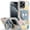 Floral E, variant on For iPhone 16 Pro 6.3 inch Metal Diamond CD Pattern Design Matte Finished Hybrid with Rotational Ring [Car Mount Friendly] Case - Pineapple