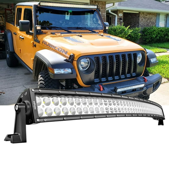 50 Inch 12V 288W Curved LED Light Bar Spot Flood Combo Beam for Jeep Truck 4X4 Off Road SUV UTE ATV Boat Waterproof