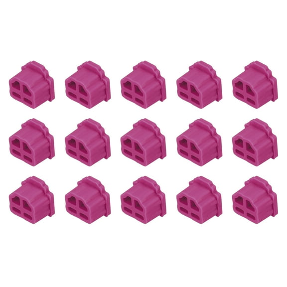 15pcs RJ11 Port Duct Covers Cap Silicone Plugs Protector for Phone Jack Coax Ethernet RJ11 Female Plug, Rose Red