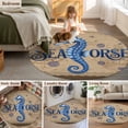 thumbnail image 5 of Small Round Rug 3Ft Washable Non-Slip, Vintage Seahorse Circle Area Rugs for Living Room Bedroom, Brown Nautical Anchor Bubbles Coastal Indoor Floor Mats Carpet Runner for Home Decor, 5 of 8