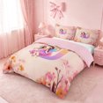 thumbnail image 2 of meiyoeat Watercolor Ombre Monogram J Bedding,Cute Cartoon Princess Elf Duvet Cover Full For Girl,Pink Reversible,3-Piece,1 Duvet Cover and 2 Pillowcases, 2 of 6