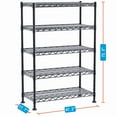 thumbnail image 4 of 5-Wire Shelving Metal Storage Rack Adjustable Shelves,17.7" D×47.3" W×72.3" H Standing Storage Shelf Units for Laundry Bathroom Kitchen Pantry Closet, 4 of 6