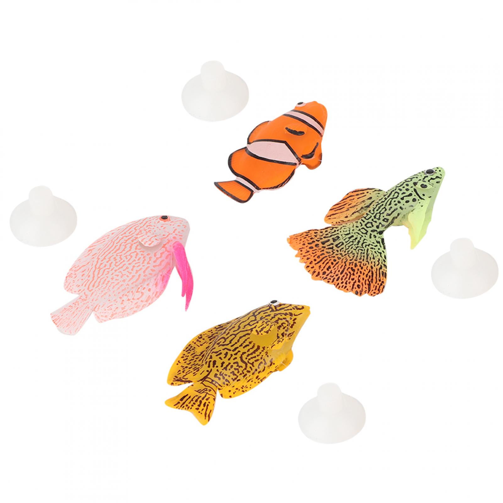 DERCLIVE Aquarium Artificial Fish Silicone Fake Fish Landscape Decoration Ac 4PCS