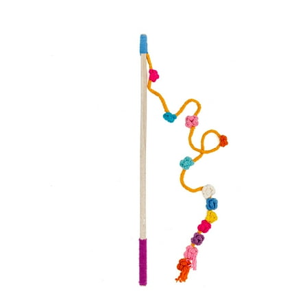 Wooly Cat Wand Cat Toy - Flower