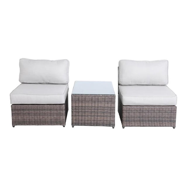 Living Source International Ensemble de Sièges pour 2 Personnes avec Coussins en Gris/brun