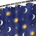 thumbnail image 3 of Blue Gold Sun Moon Star Pattern Shower Curtain 72"x72" ,Bathroom Decorative Shower Curtains Set with 12 Hooks,Modern Waterproof Washable Shower Curtain, 3 of 6
