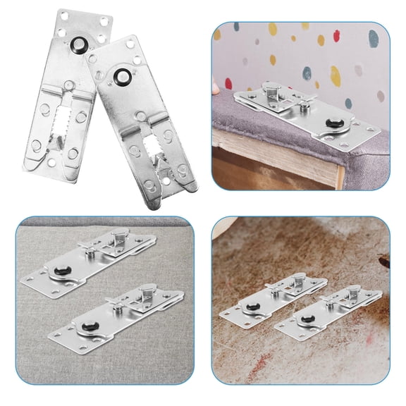 FRCOLOR Replacement Sofa Connectors for Furniture 2pcs Silver Iron Sectional Couch Links