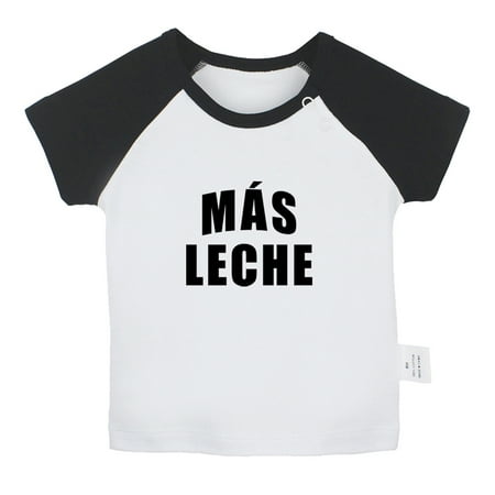 

Más Leche Funny T shirt For Baby Newborn Babies T-shirts Infant Tops 0-24M Kids Graphic Tees Clothing (Short Black Raglan T-shirt 6-12 Months)