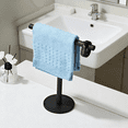 thumbnail image 4 of Bathroom Hand Towel Holder Stand，T-Shape Hand Towel Holder Stand SUS304 Stainless Steel Matte Black for Bathroom，Kitchen or Vanity Countertop, 4 of 5