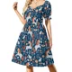 thumbnail image 2 of Vestido de manga corta con diseño tribal africano para mujer, vestido de verano para ocasiones especiales., 2 of 7