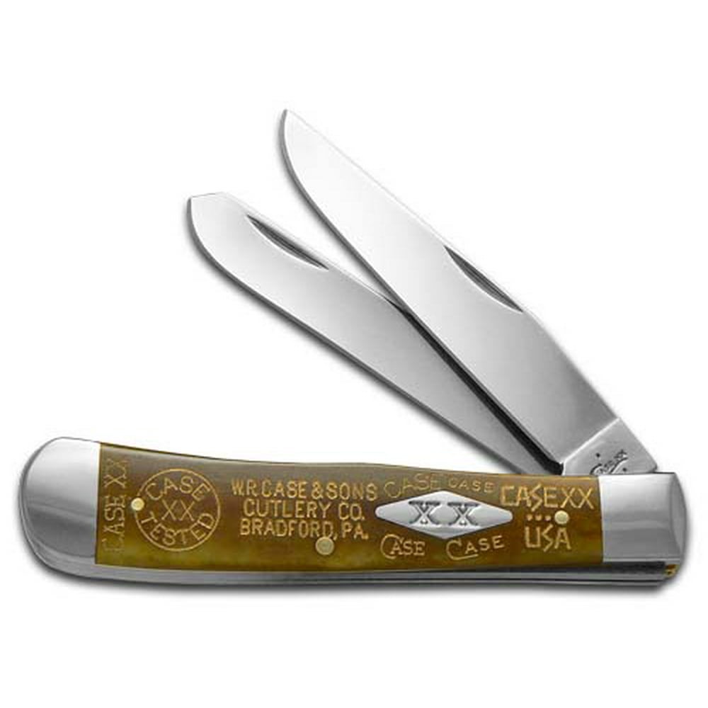 Case xx Tang Stamps Antique Bone Trapper 1/500 Stainless Pocket Knife