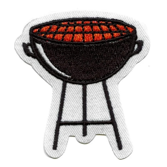 BBQ Pit Grill Emoji Embroidered Iron On Patch