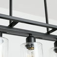 thumbnail image 4 of LovingAHome Black Gold 5-Light Farmhouse Chandeliers Rectangle Kitchen Island Lighting w Glass Shade, 4 of 8