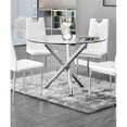 thumbnail image 2 of Best Master Furniture T248 Round Dining Table Table à Manger Ronde en Verre Beverly de 43 Po, Chrome, 2 of 3