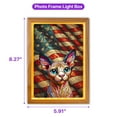thumbnail image 5 of Patriotic Sphynx Stained Glass Portrait American Flag Acrylic Plaque with Wood Photo Frame Box Cat Lover Kitten Owner Gifts Idea Light Box - 01010, 5 of 5