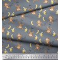 thumbnail image 2 of Soimoi Rayon Fabric Banana & Monkey Kids Print Fabric by Yard 42 Inch Wide, 2 of 3